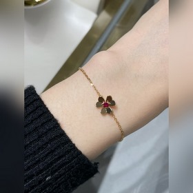 Браслет VCA Mini Pink Diamond Clover (