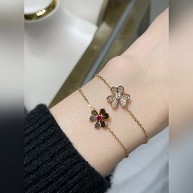 Браслет VCA Mini Pink Diamond Clover (