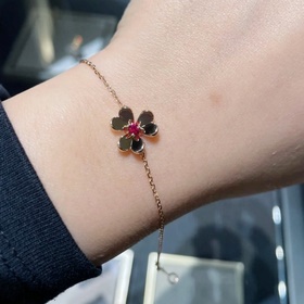 Браслет VCA Mini Pink Diamond Clover (