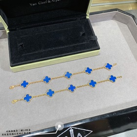 [V-Gold Blue Chalcedony] Браслет VCA 