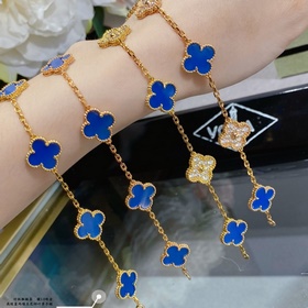 [V-Gold Blue Chalcedony] Браслет VCA 