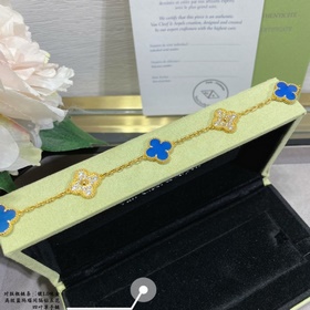 [V-Gold Blue Chalcedony] Браслет из V