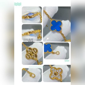 [V-Gold Blue Chalcedony] Браслет из V