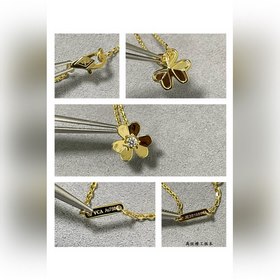 Мини-кулон VCA виде золотистого клевер