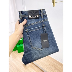 Мужские джинсы FENDI из ткани «Таннин»