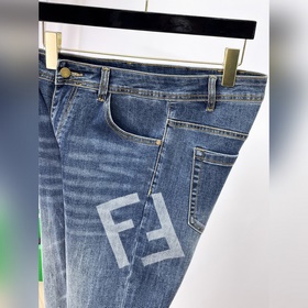 Мужские джинсы FENDI из ткани «Таннин»