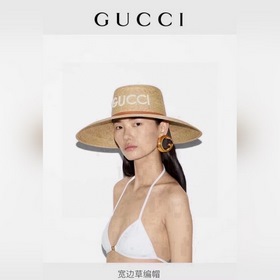 Официальная соломенная шляпа Gucci, из