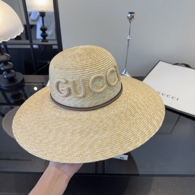 Официальная соломенная шляпа Gucci, из