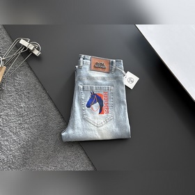 Мужские джинсы Hermès из ткани «Таннин
