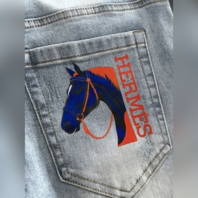 Мужские джинсы Hermès из ткани «Таннин