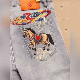 Мужские джинсы Hermès из ткани «Таннин