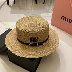 Miu： плоская шляпа из травы «Сирафи» (