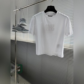 -MiuMiu： футболка с короткими рукавами