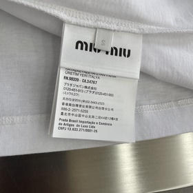 -MiuMiu： футболка с короткими рукавами