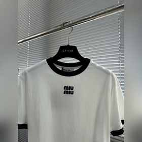 -MiuMiu Короткорукавная блузка с аппл