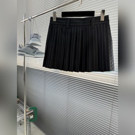 -MiuMiu Короткая юбка в полоску с нак