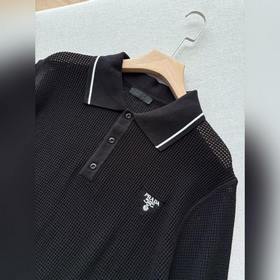 Поло Prada из сетчатого трикотажа, кол