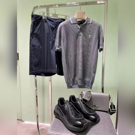 Поло Prada из сетчатого трикотажа, кол