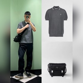 Поло Prada из сетчатого трикотажа, кол