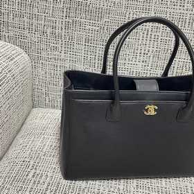 CHANEL VINTAGE Сумка-тоут черно-золото