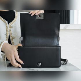 CHANEL LEBOY из ягнячьей кожи, чёрно-с