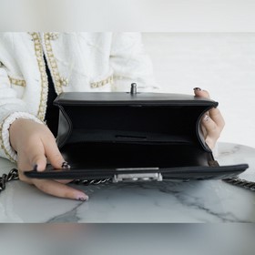 CHANEL LEBOY из ягнячьей кожи, чёрно-с