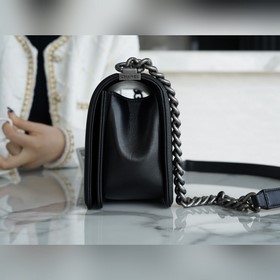 CHANEL LEBOY из ягнячьей кожи, чёрно-с