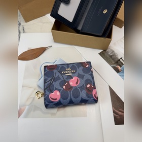 Синий кошелек Coach с принтом виде виш