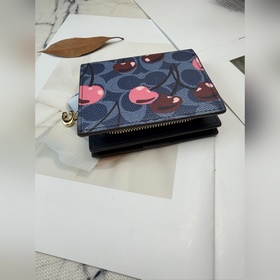 Синий кошелек Coach с принтом виде виш