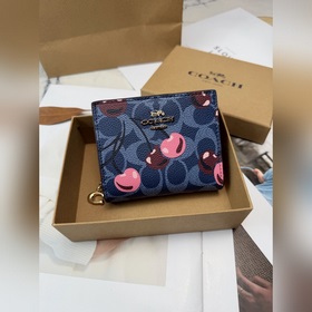 Синий кошелек Coach с принтом виде виш