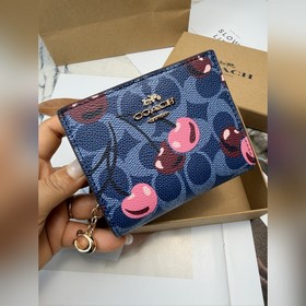 Синий кошелек Coach с принтом виде виш