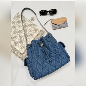Сумка TORY BURCH Charlie джинсово-сине