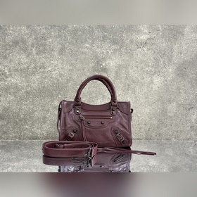Balenciaga City Mini, бордовый цвет, к
