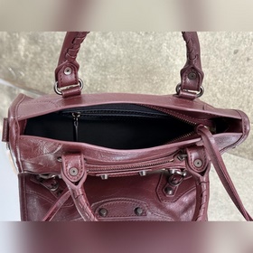 Balenciaga City Mini, бордовый цвет, к