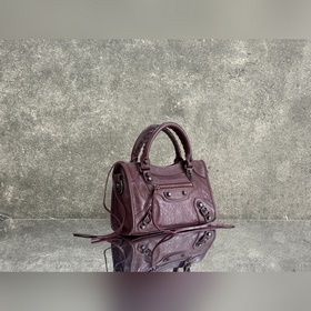 Balenciaga City Mini, бордовый цвет, к