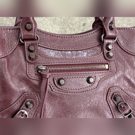 Balenciaga City Mini, бордовый цвет, к
