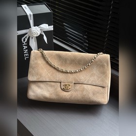 Сумка на цепочке CF Maxi из замши сери