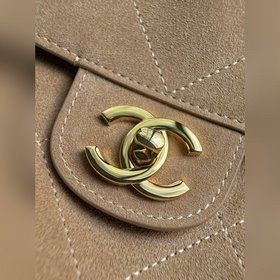 Сумка на цепочке CF Maxi из замши сери