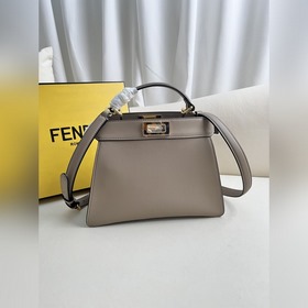 Серый кожаный портфель Peekaboo Isee