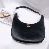 2023chanel Chanel текстурированная сумка с ромбовидным узором и полумесяцем под 