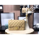 2023chanel (оригинал) новый цвет абрикосовый, большая сумка с крышкой.