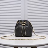 2023chanel Сумка-ведро из зернистой кожи. Регулируемая длина плечевого ремня. Ид