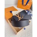 Louis Vuitton (LV) двусторонний пояс с плоской текстурой, ширина 40 мм.