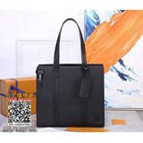 Новая модель 2023 года, подлинная сумка LV Aerogram Tote, черного цвета, M57308.