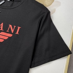 Amani Armani Высококачественная хлопковая футболка с коротким ру