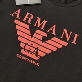 Amani Armani Высококачественная хлопковая футболка с коротким ру