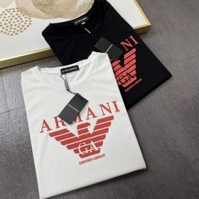 Amani Armani Высококачественная хлопковая футболка с коротким ру