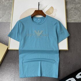 Amani Armani Высококачественная хлопковая футболка с коротким ру