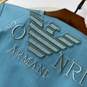 Amani Armani Высококачественная хлопковая футболка с коротким ру