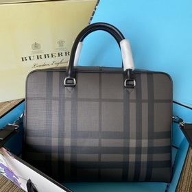 Мужской клетчатый портфель Burberry, дымчатый клетчатый узор, мод